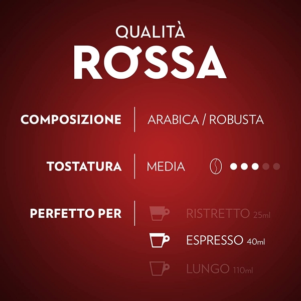 80 capsule caffè alluminio lavazza QUALITA ROSSA compatibili NESPRESSO